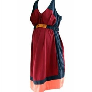 Lavish by Heidi Klum Color Block Belted Dress Med
